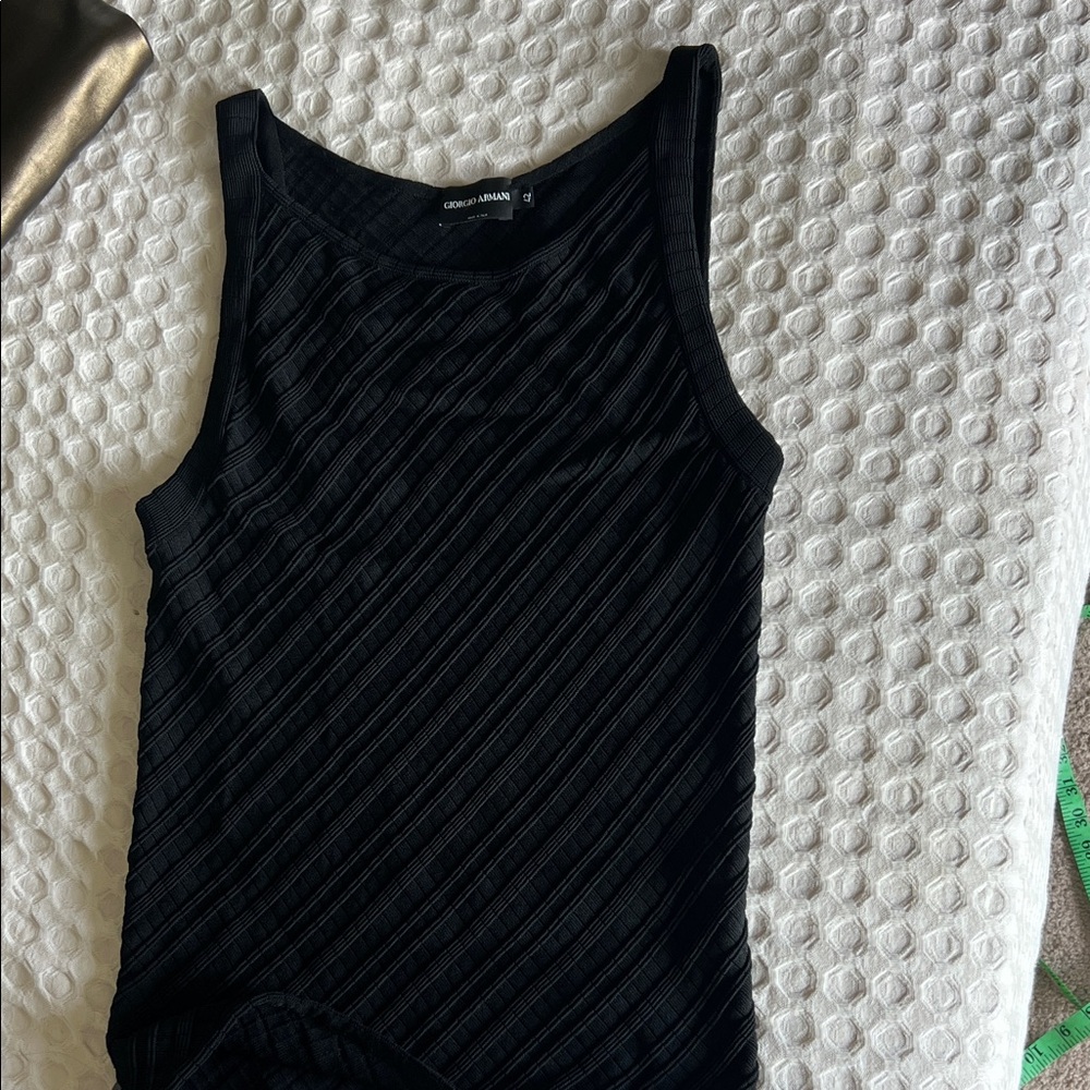 Giorgio Armani Black Ribbed Top